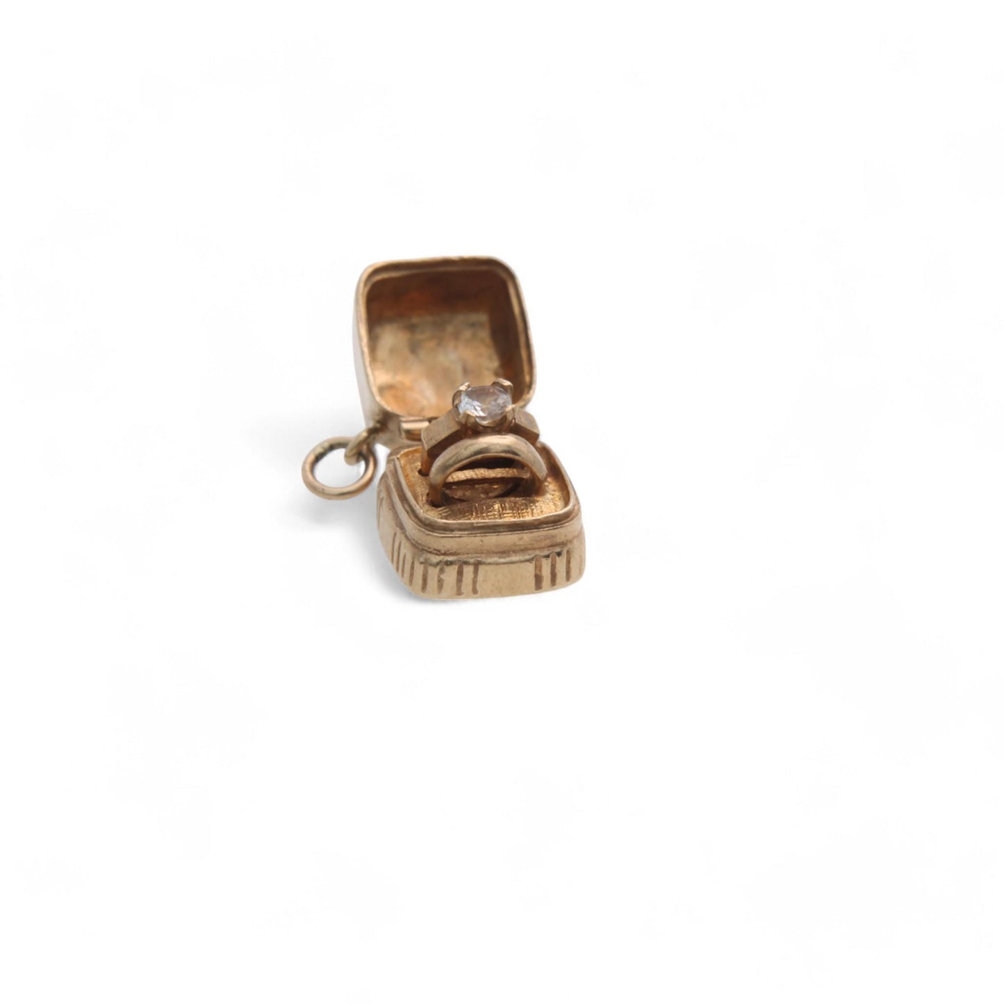 Vintage 9ct Gold Wedding/Engagement Ring Box Charm