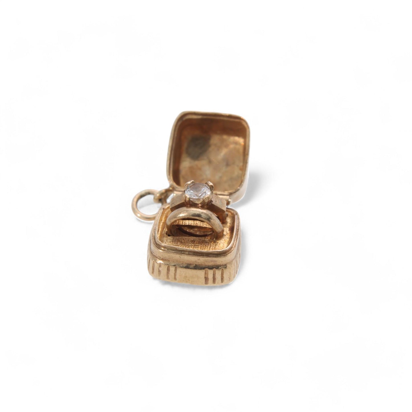 Vintage 9ct Gold Wedding/Engagement Ring Box Charm