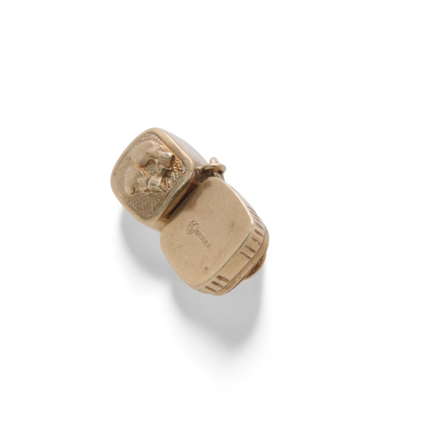 Vintage-9ct-Gold-Wedding/Engagement-Ring-Box-Charm