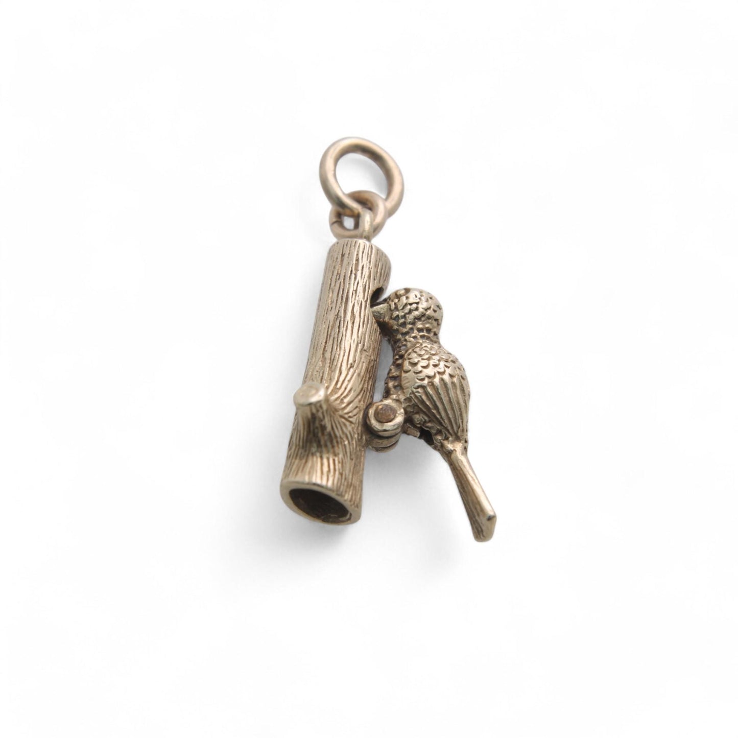 Vintage 9ct Gold Moving Woodpecker Charm