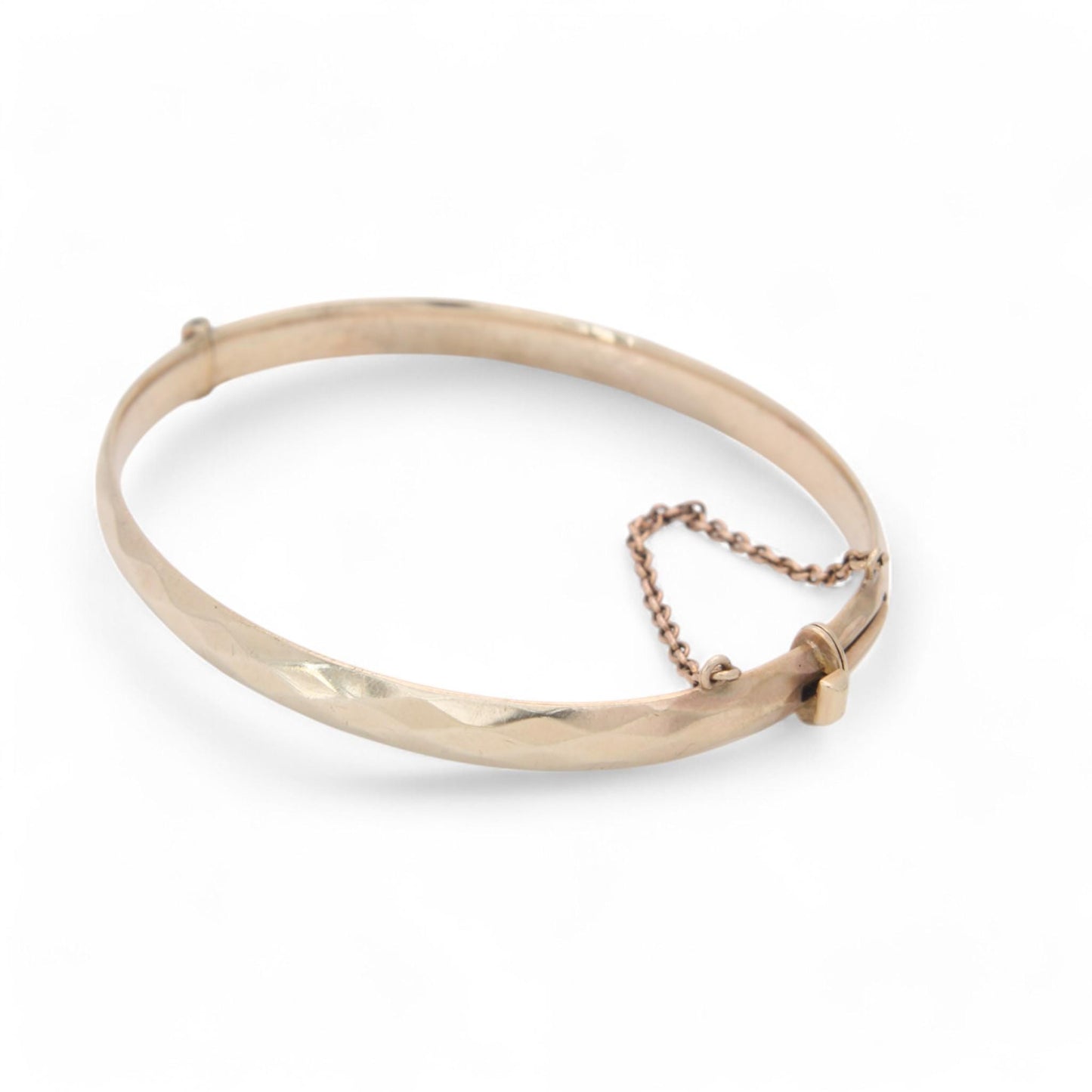 Antique 9ct Gold Faceted Metal Core Bangle