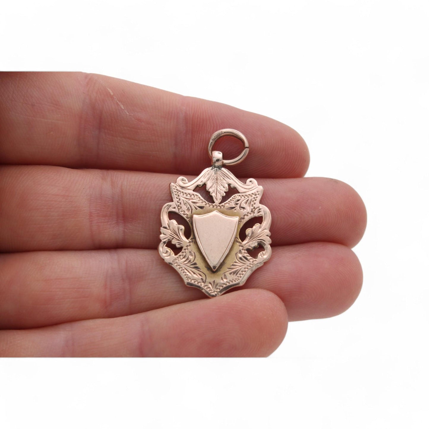 Antique 9ct Gold Shield Pendant, 1909