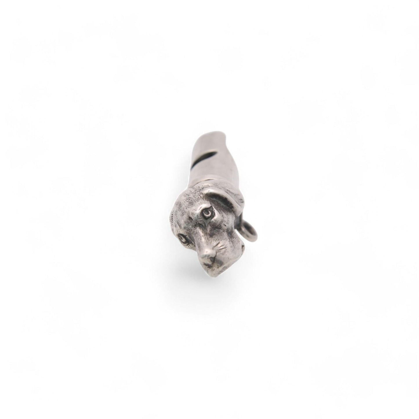 Antique Sterling Silver Dogs Head Whistle