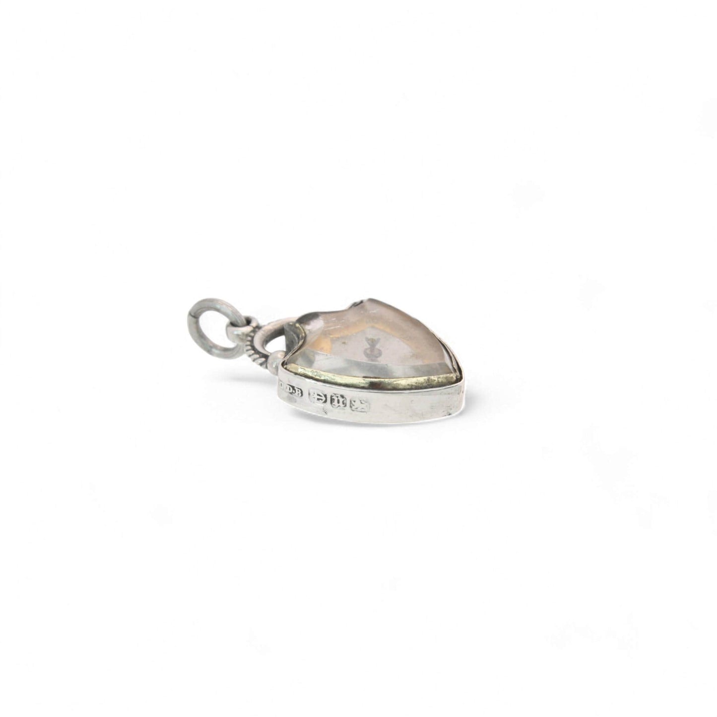 Antique Sterling Silver Compass Shield Pendant, 1894