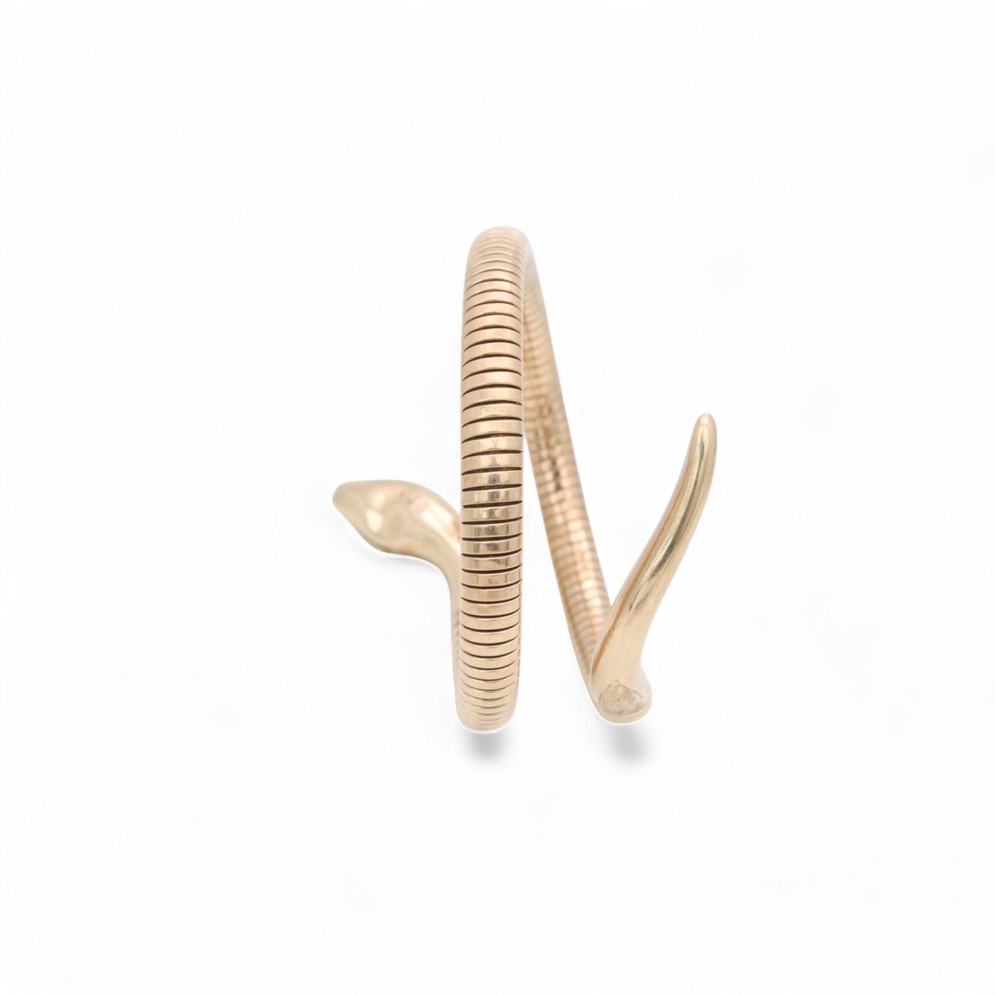 Vintage 9ct Gold Ruby Snake Bangle, 1960