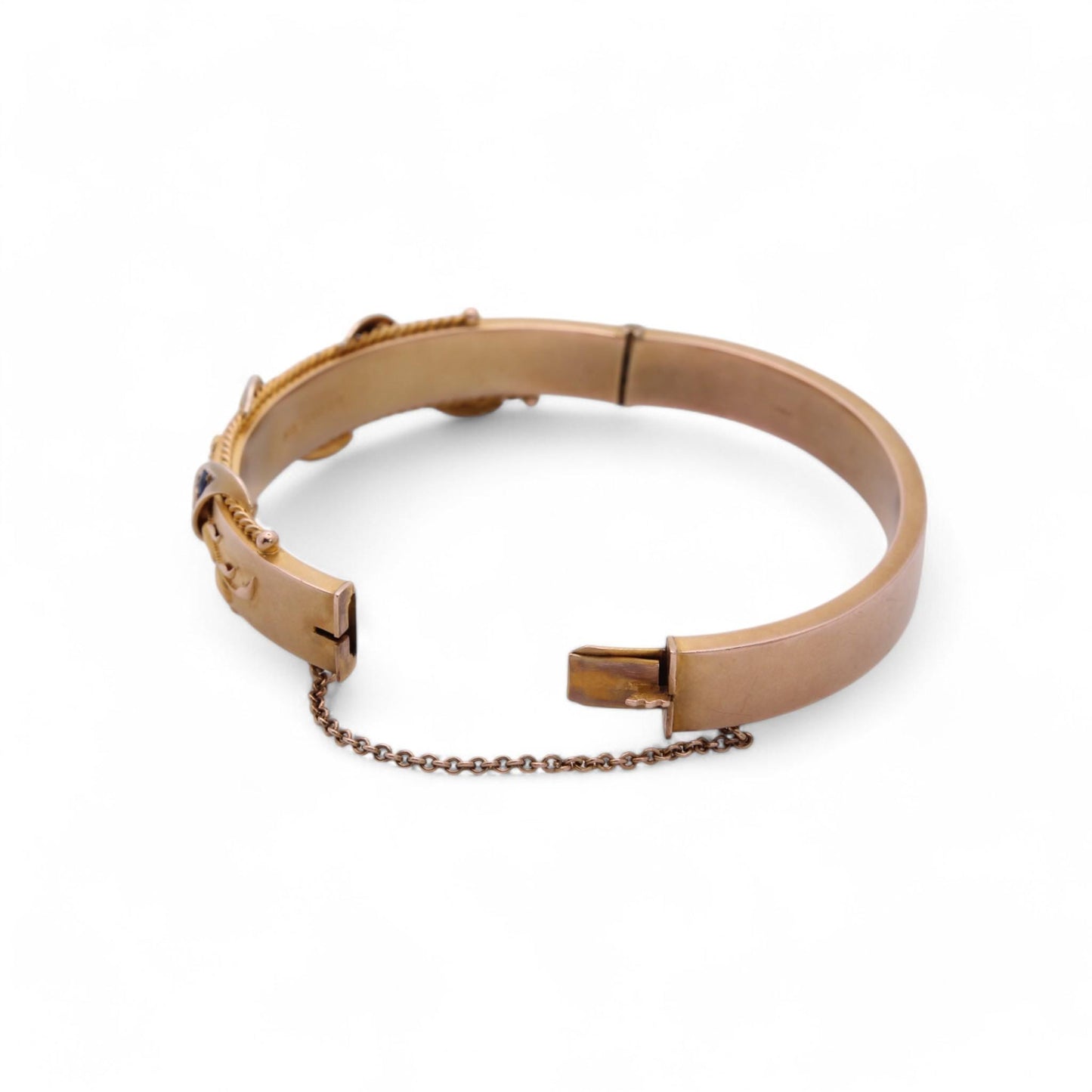 Antique 9ct Gold Decorative Floral Diamond Bangle, 1912