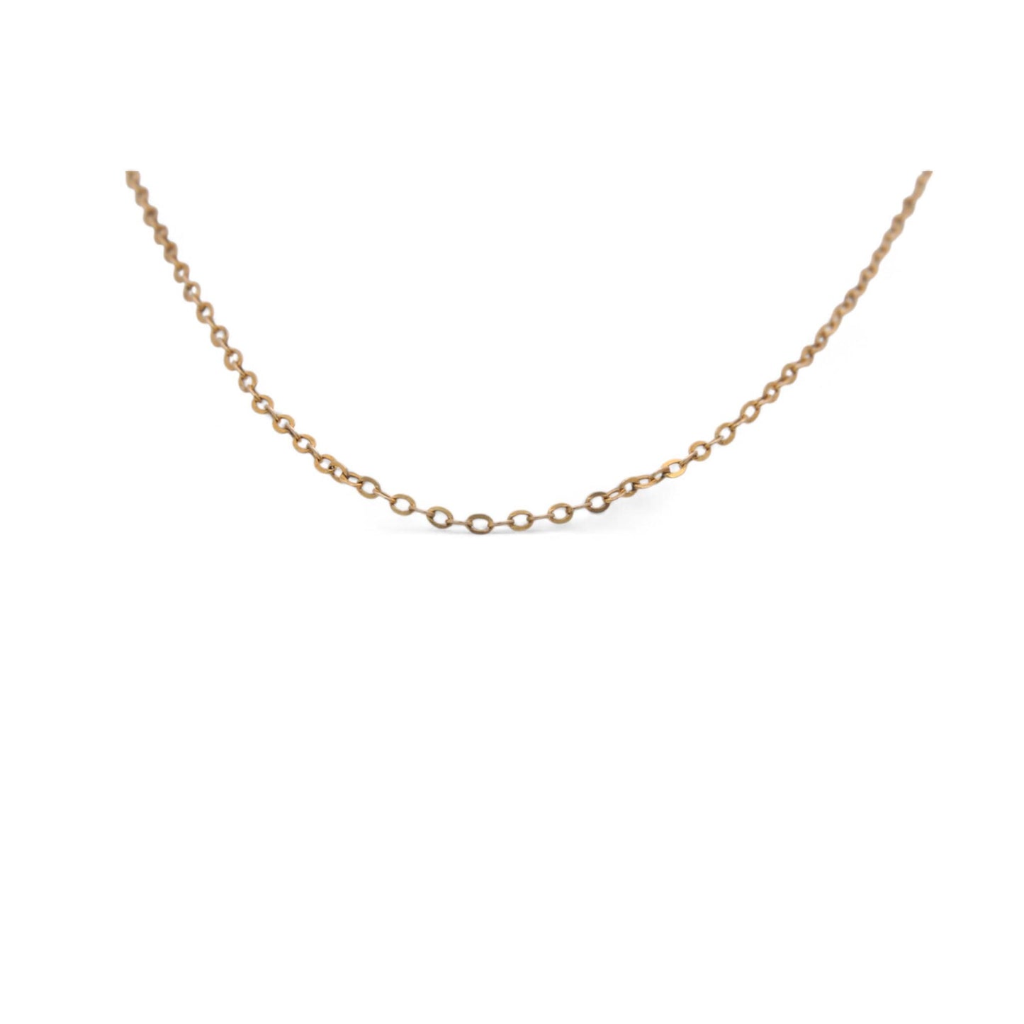 Antique 9ct Gold Dainty Rolo Link Necklace, 16.8"