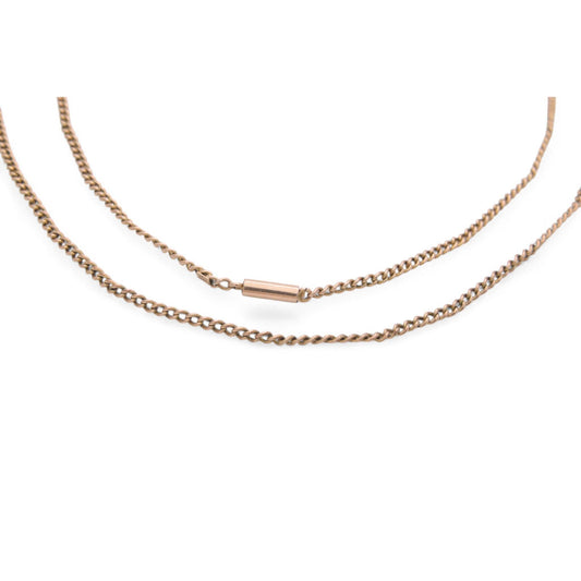 Antique 9ct Rose Gold Curb Link Necklace, 18"