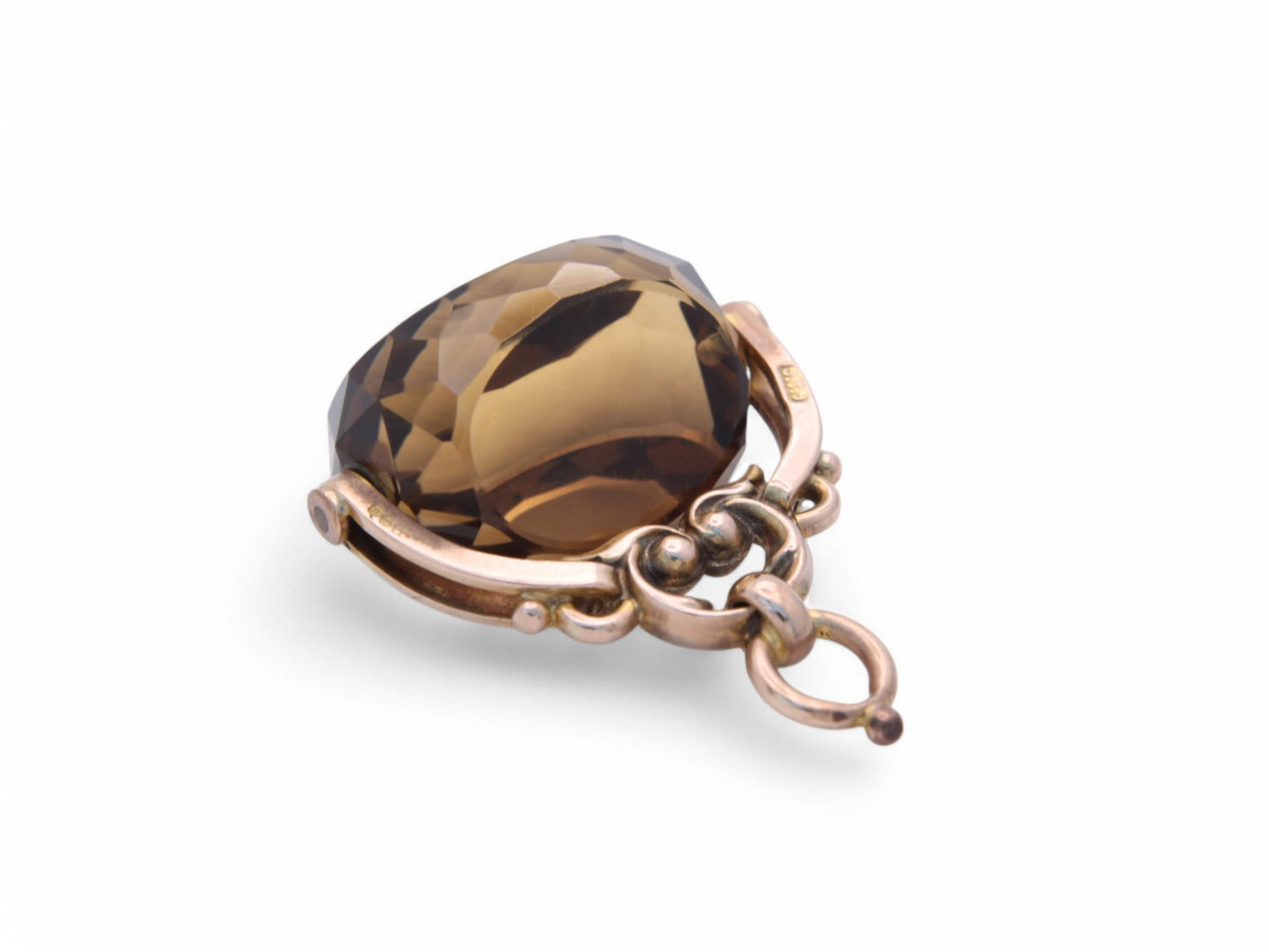 Antique 9ct Gold Citrine Spinner Pendant