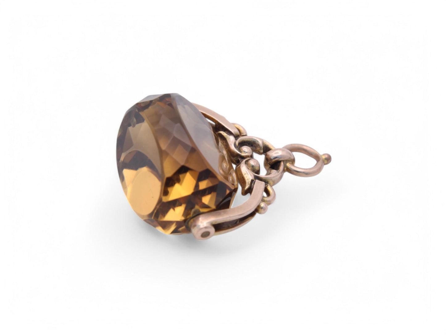 Antique 9ct Gold Citrine Spinner Pendant