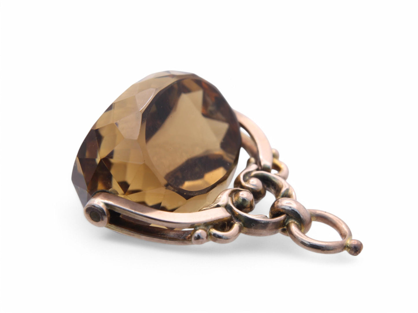 Antique 9ct Gold Citrine Spinner Pendant