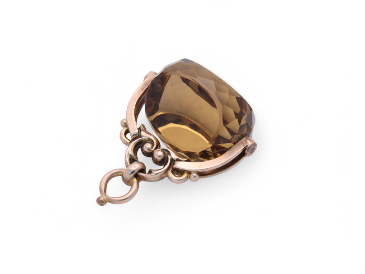Antique 9ct Gold Citrine Spinner Pendant