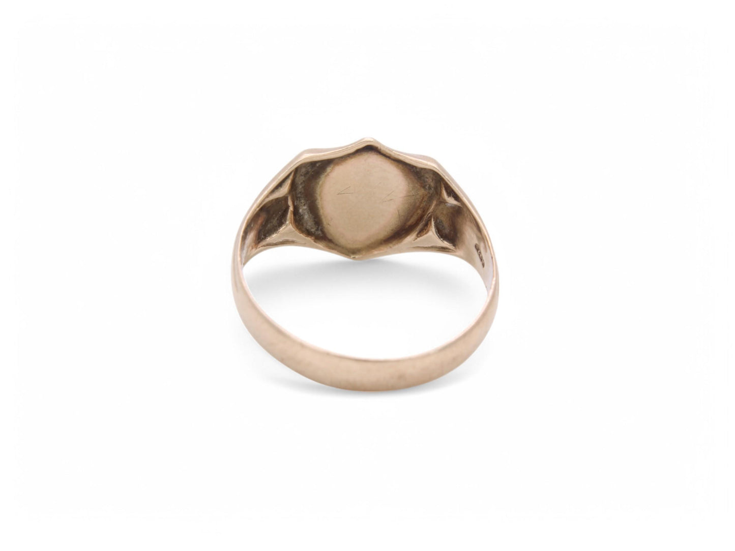 Antique 9ct Gold Shield Signet Ring, 1915