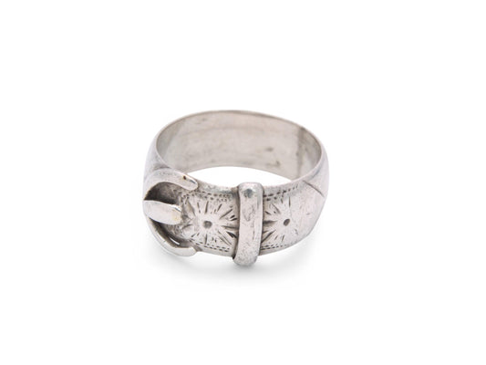 Antique Sterling Silver Buckle Ring, 1891