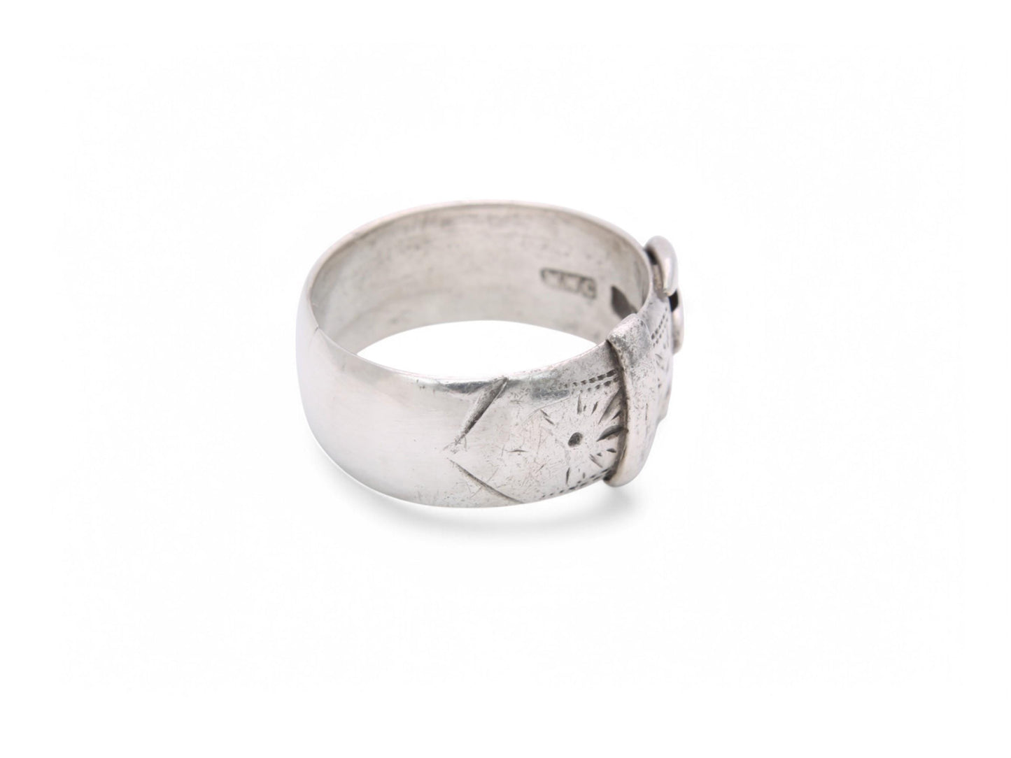 Antique Sterling Silver Buckle Ring, 1891