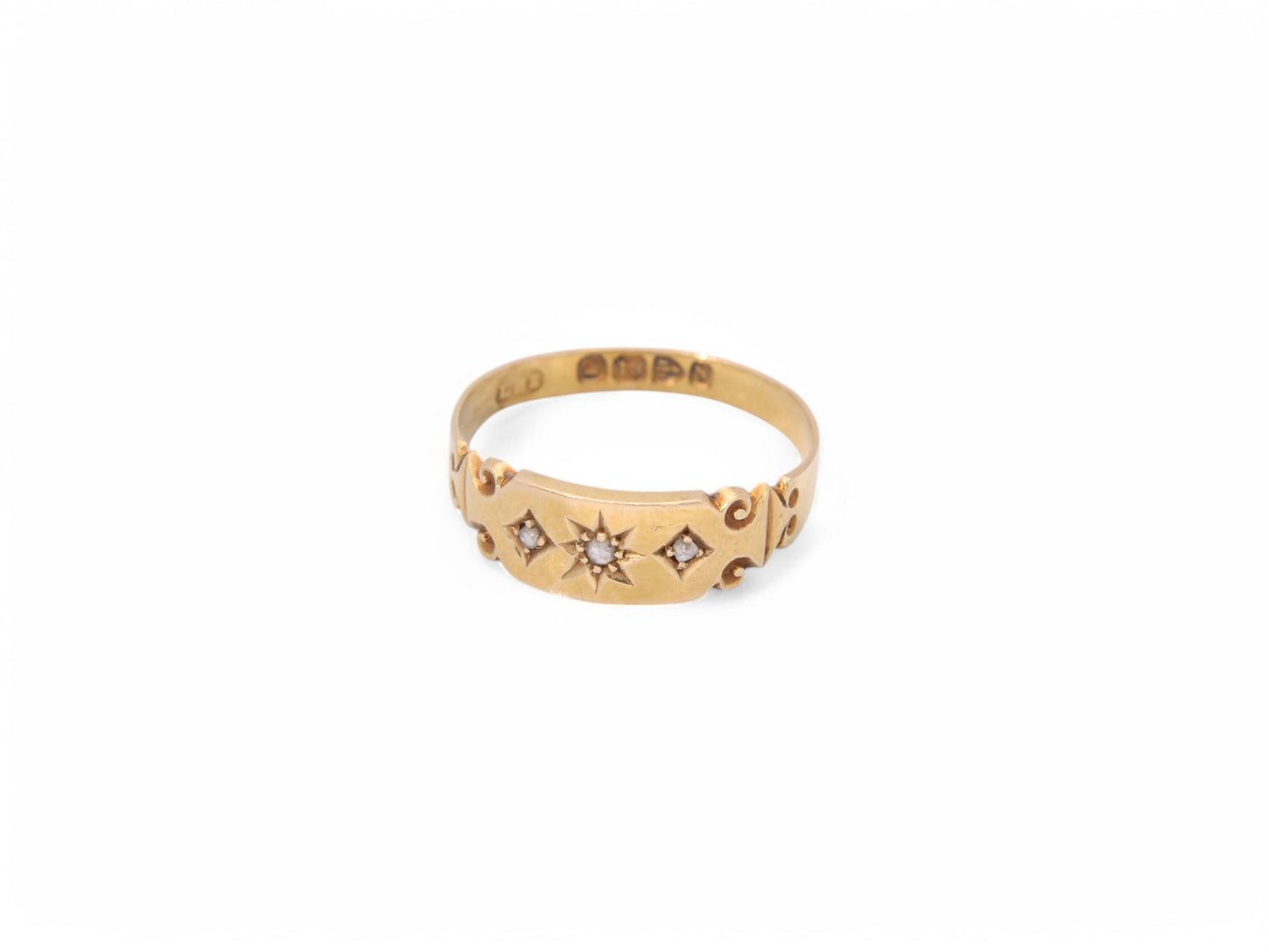 Antique 18ct Gold Diamond Gypsy Ring, 1896