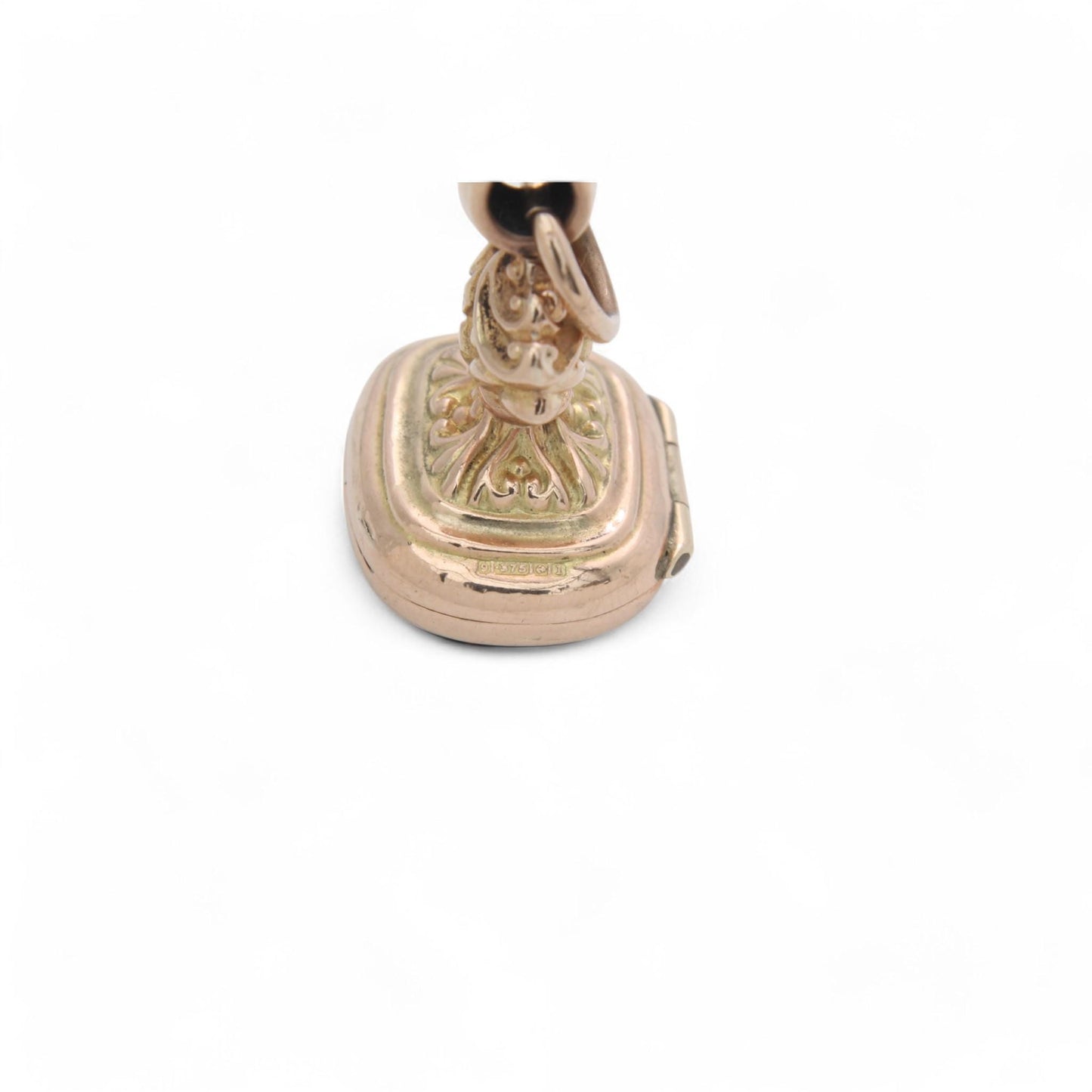 Antique 9ct Gold Bloodstone Pendant Hidden Locket