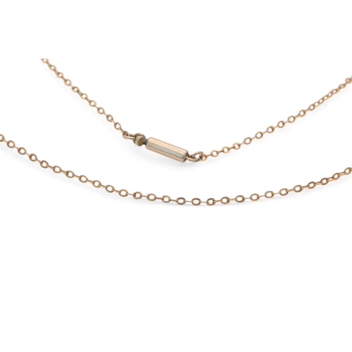 Antique 9ct Gold Dainty Rolo Link Necklace, 16.8"