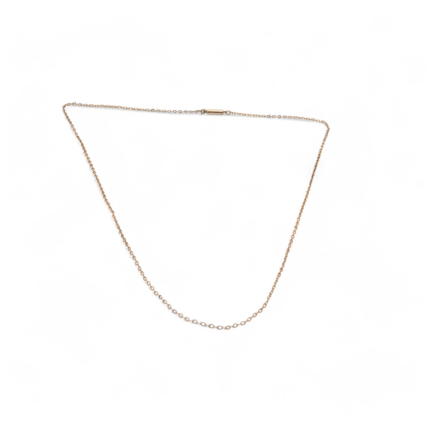 Antique 9ct Gold Dainty Rolo Link Necklace, 16.8"