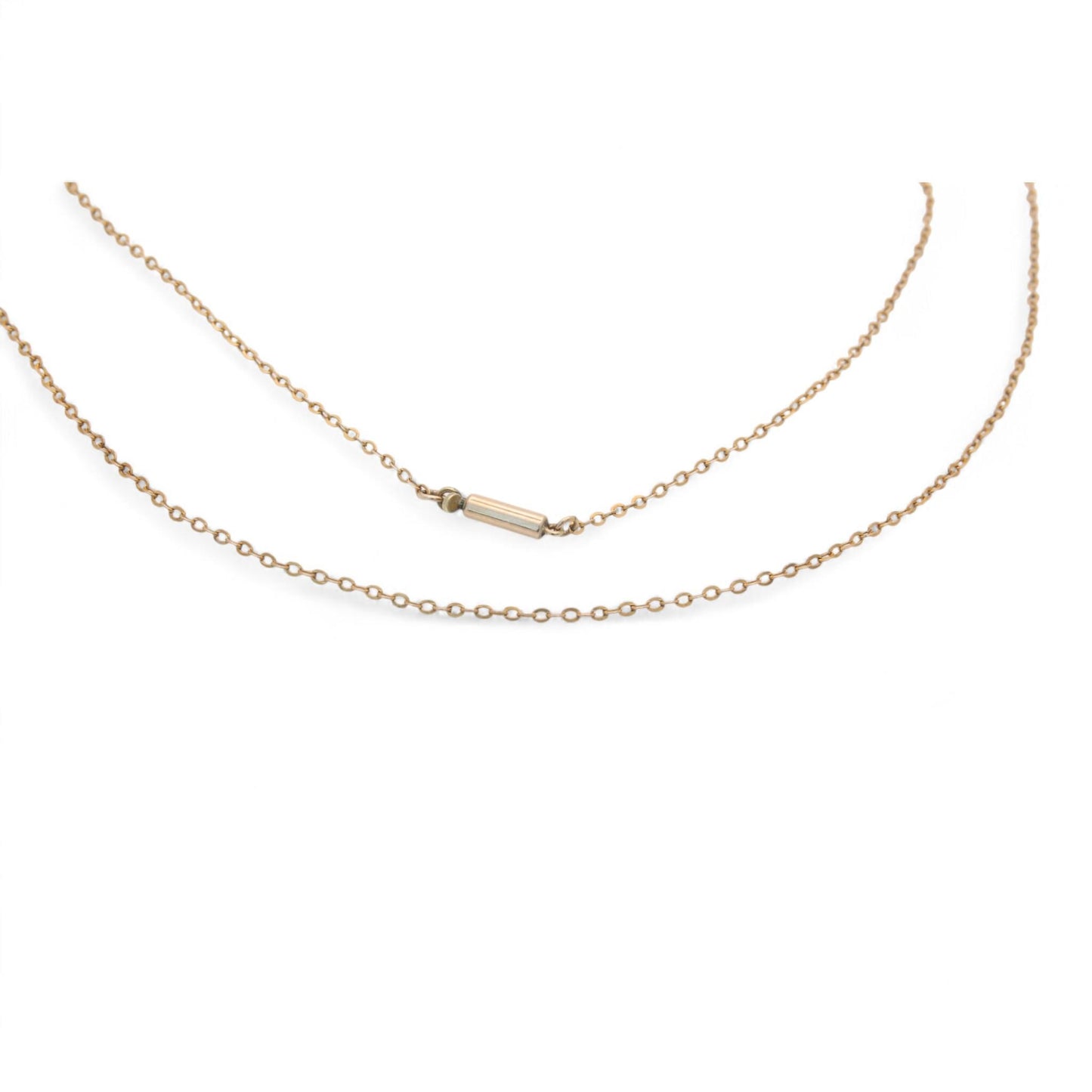 Antique 9ct Gold Dainty Rolo Link Necklace, 16.8"