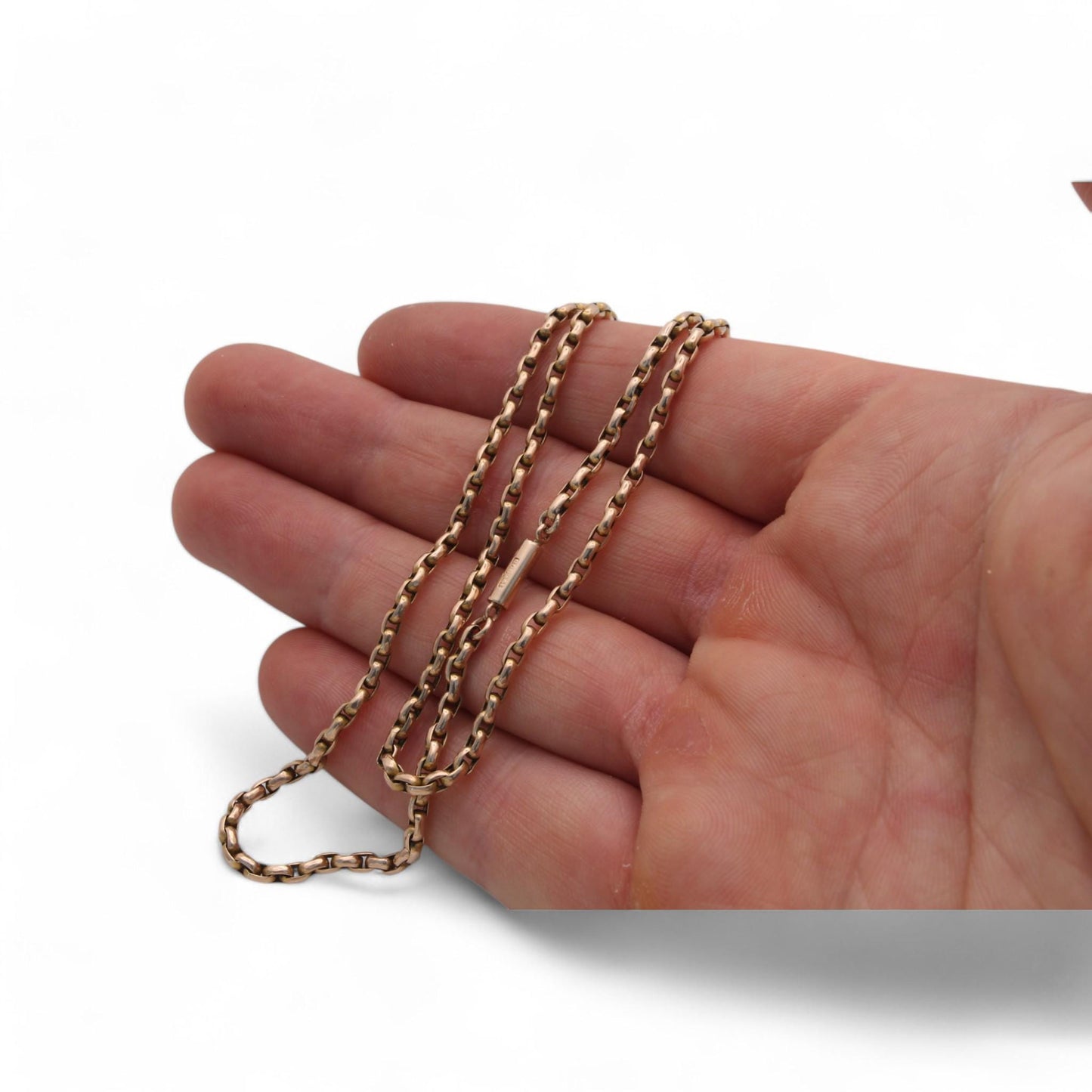 Antique-15ct-Gold-Cable-Link-Necklace,-19.25"