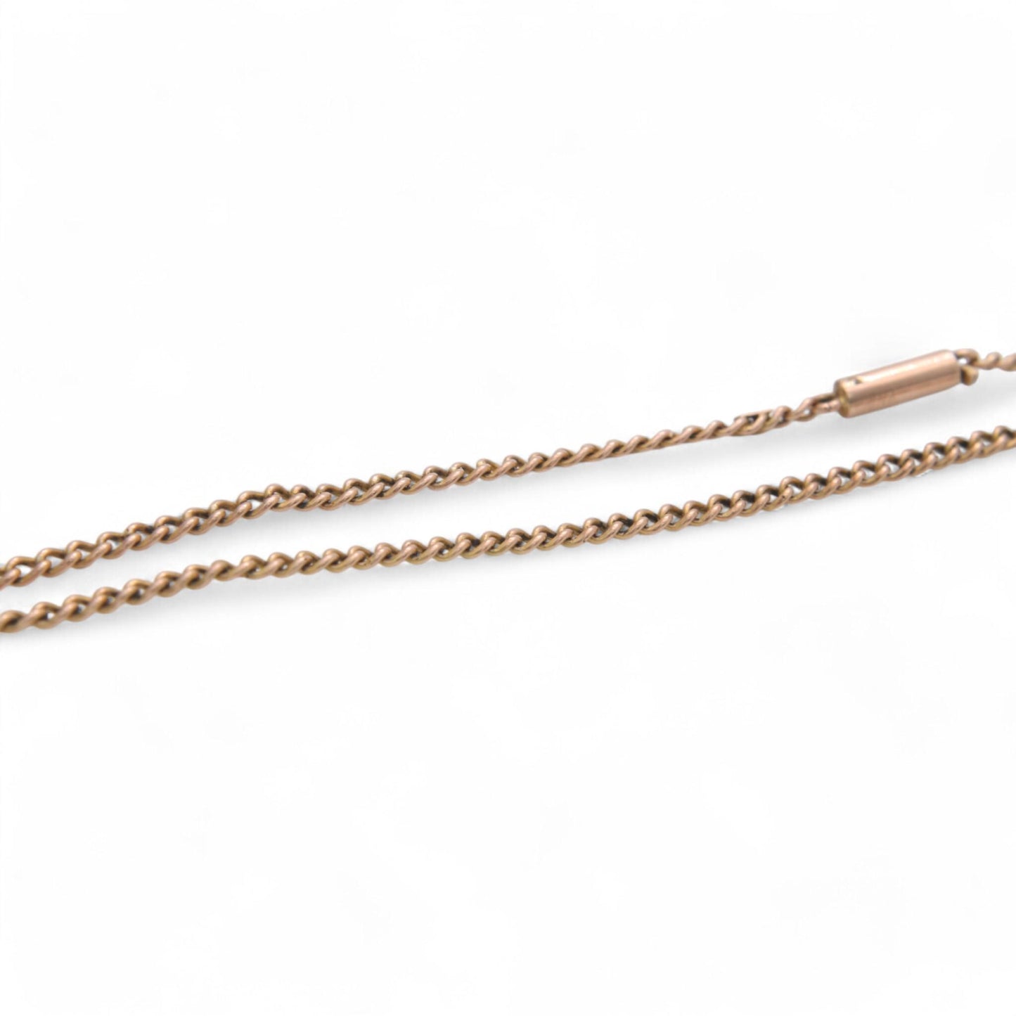 Antique 9ct Rose Gold Curb Link Necklace, 18"