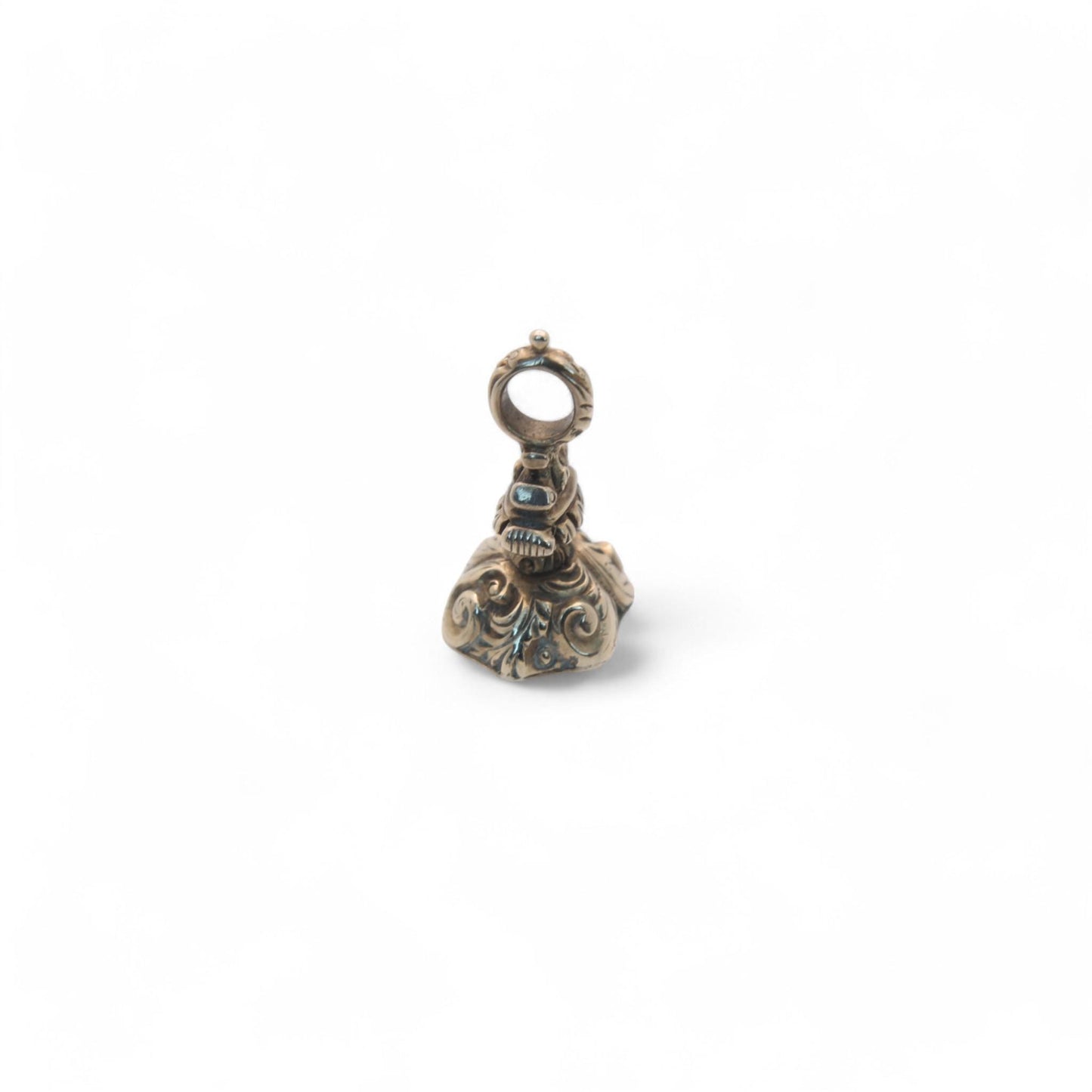 Antique 9ct Gold Intaglio Rose Crest Pendant Charm