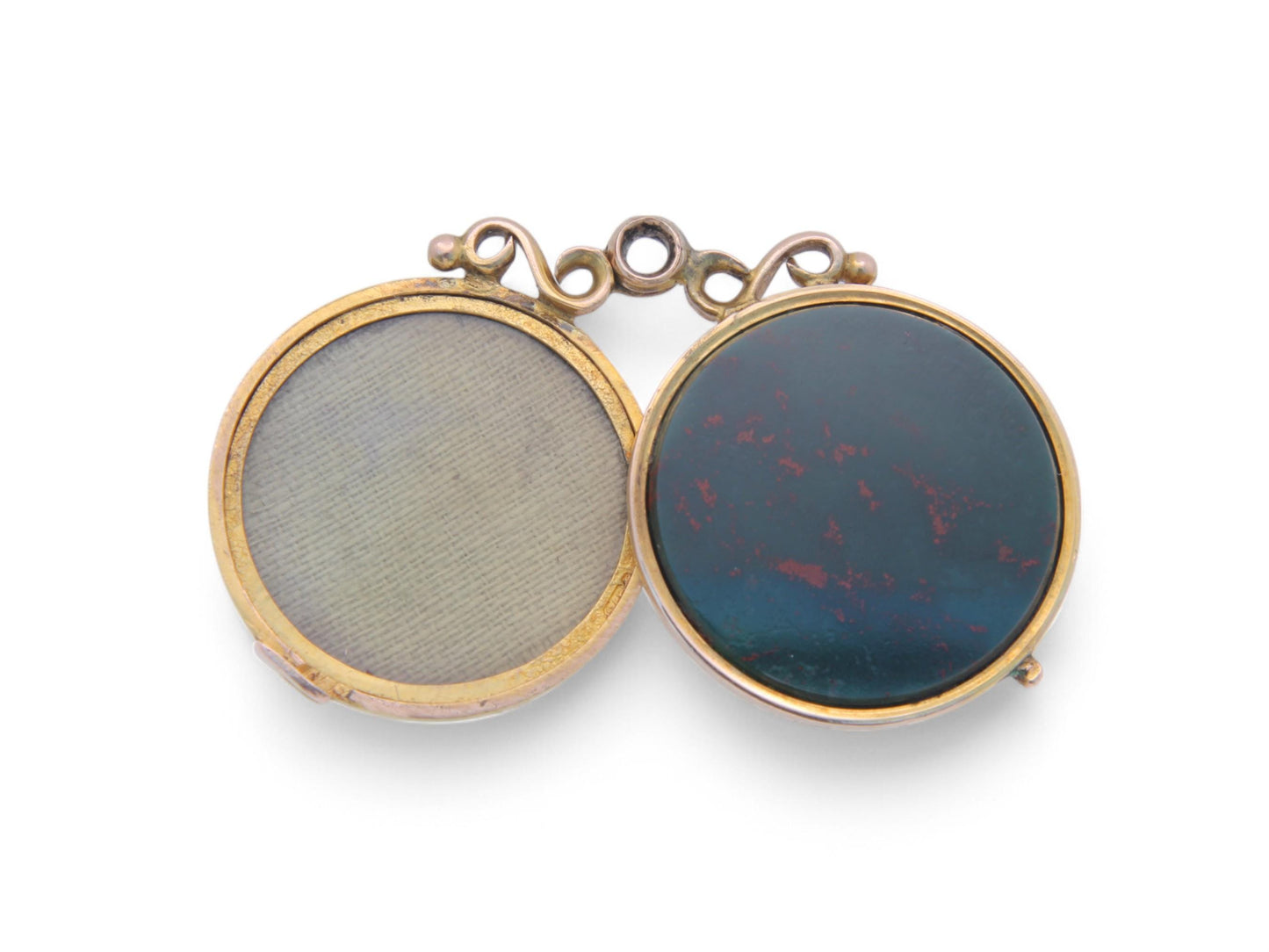 Antique 9ct Gold Bloodstone Locket Pendant, 1908