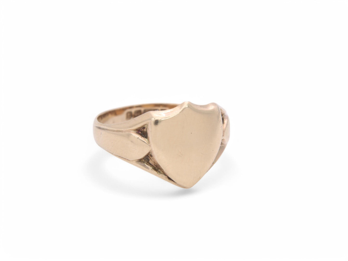 Antique 9ct Gold Shield Signet Ring, 1915