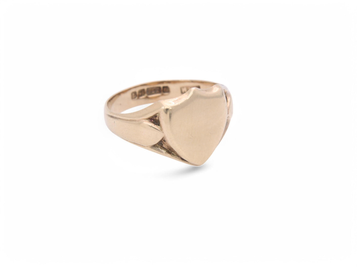Antique 9ct Gold Shield Signet Ring, 1915