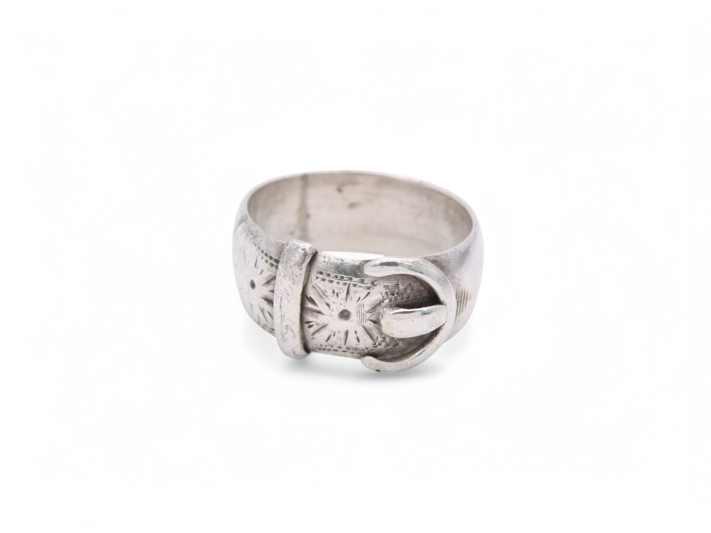 Antique Sterling Silver Buckle Ring, 1891
