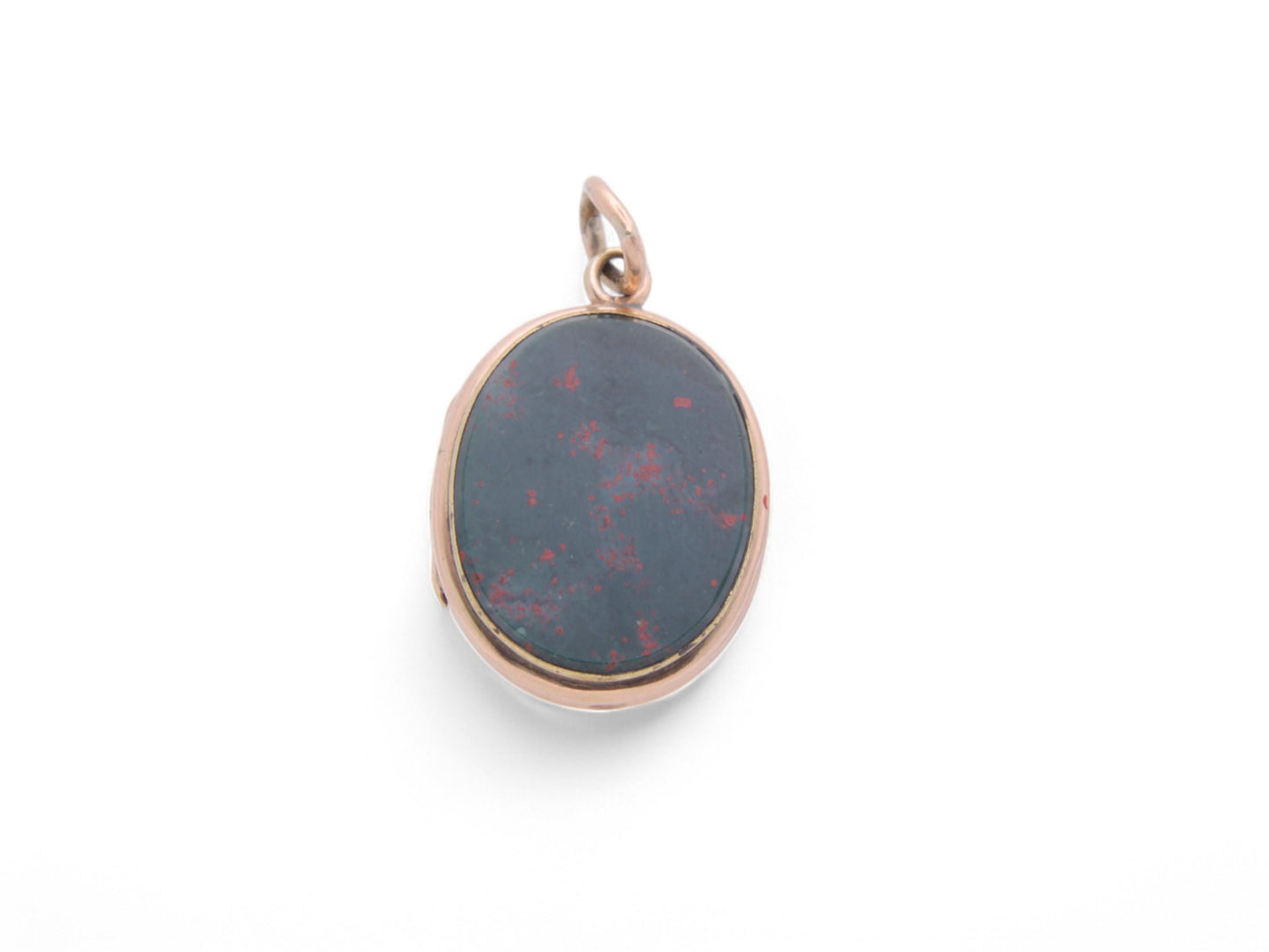 Antique 14ct Gold Bloodstone Lilac Agate Locket