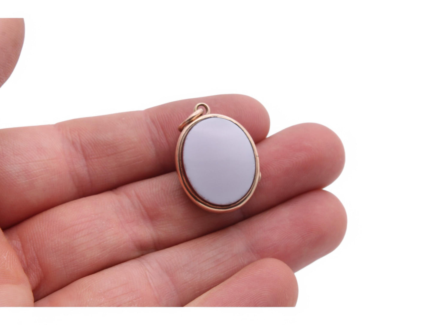 Antique 14ct Gold Bloodstone Lilac Agate Locket