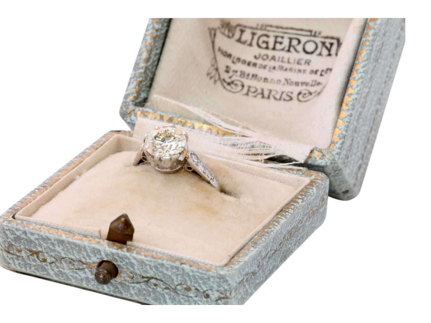 Antique Art Deco Platinum 1.5ct Diamond Ring GIA Certified