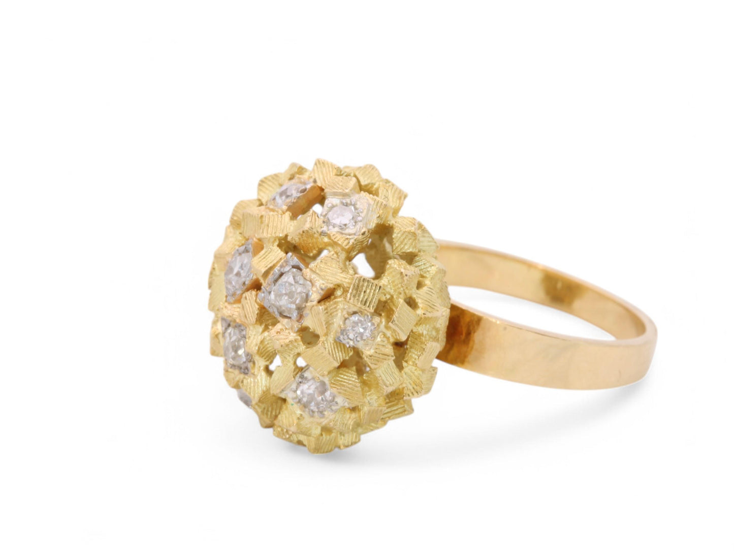 Vintage 18ct Gold John Donald Diamond Cluster Ring