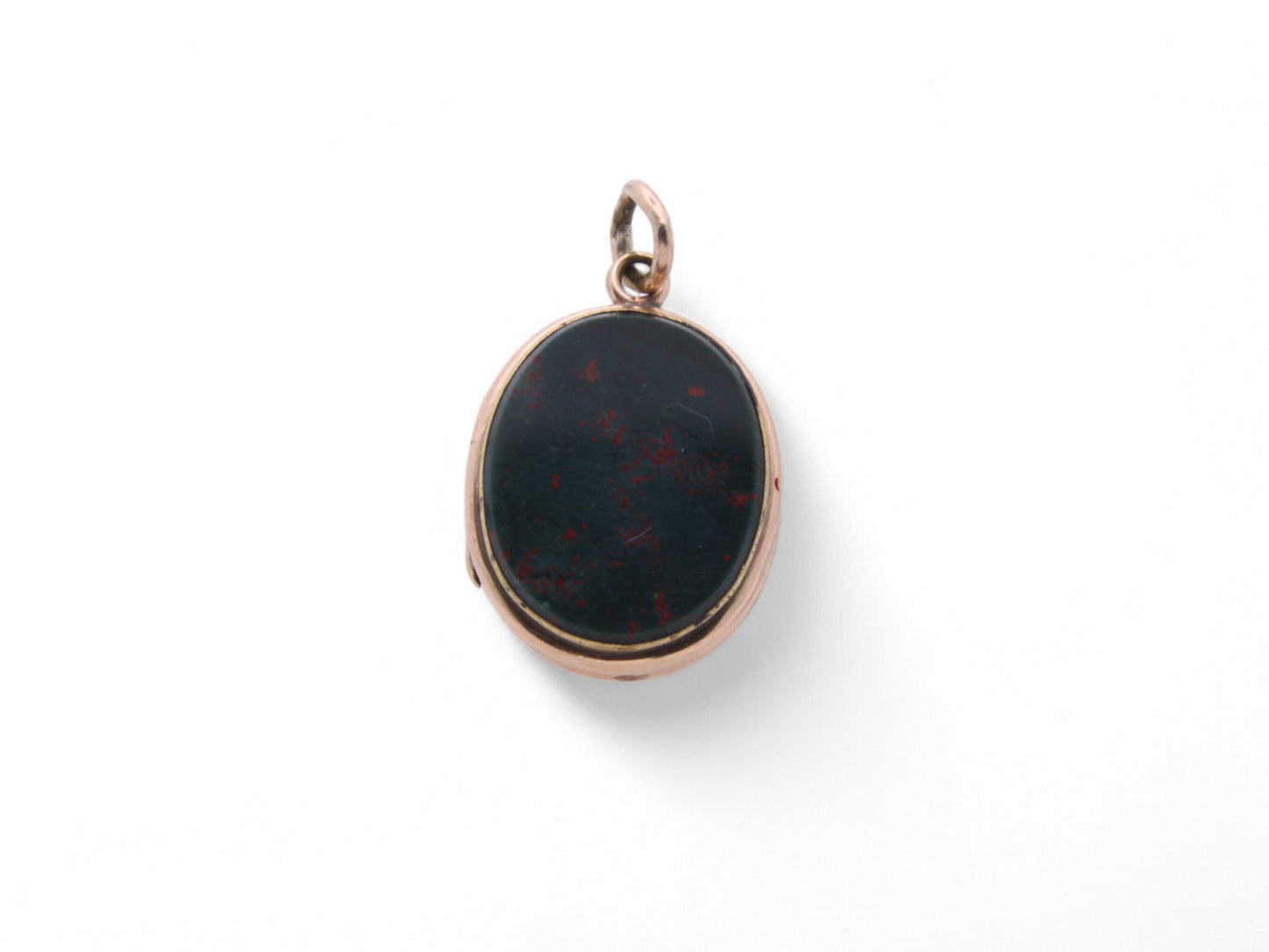 Antique 14ct Gold Bloodstone Lilac Agate Locket