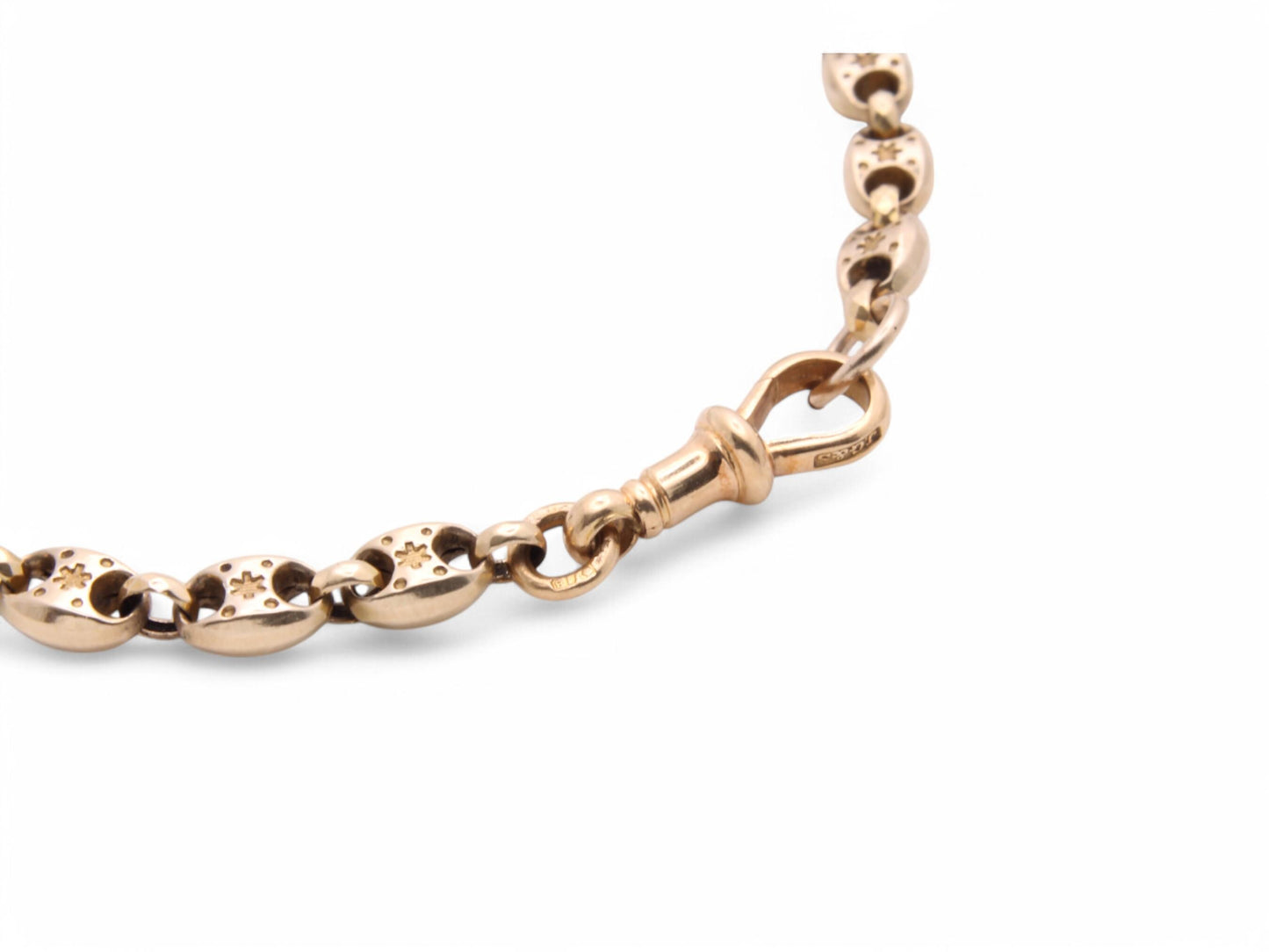 Antique 18ct Gold Fancy Star Link Bracelet, 11.3g