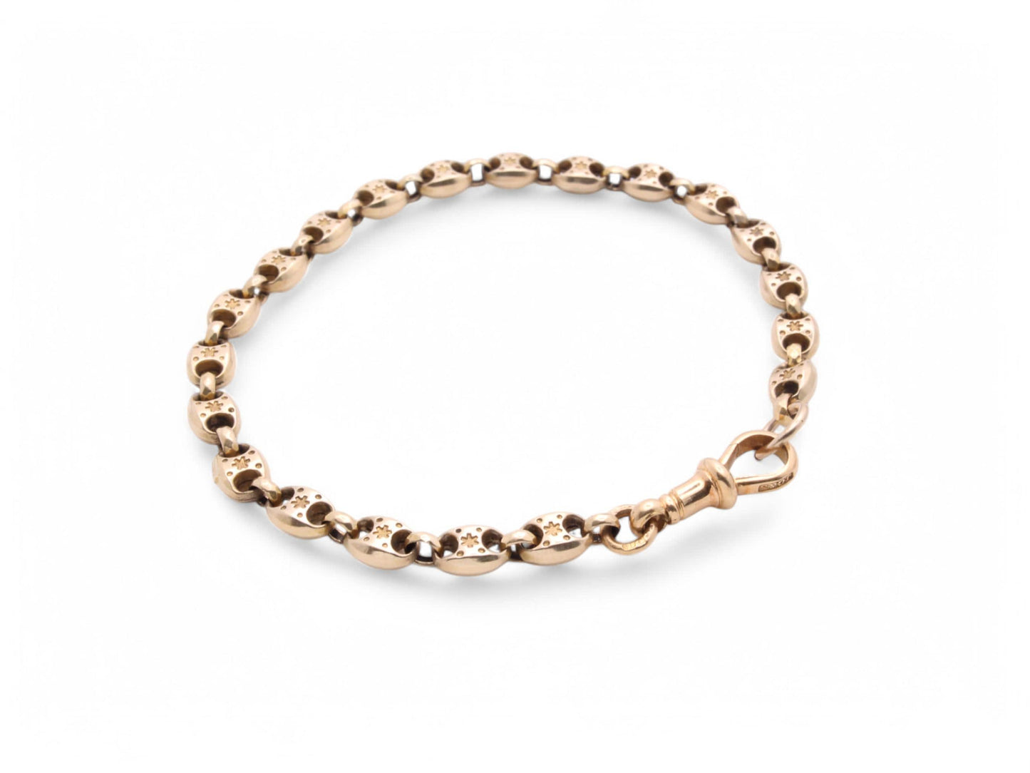 Antique 18ct Gold Fancy Star Link Bracelet, 11.3g