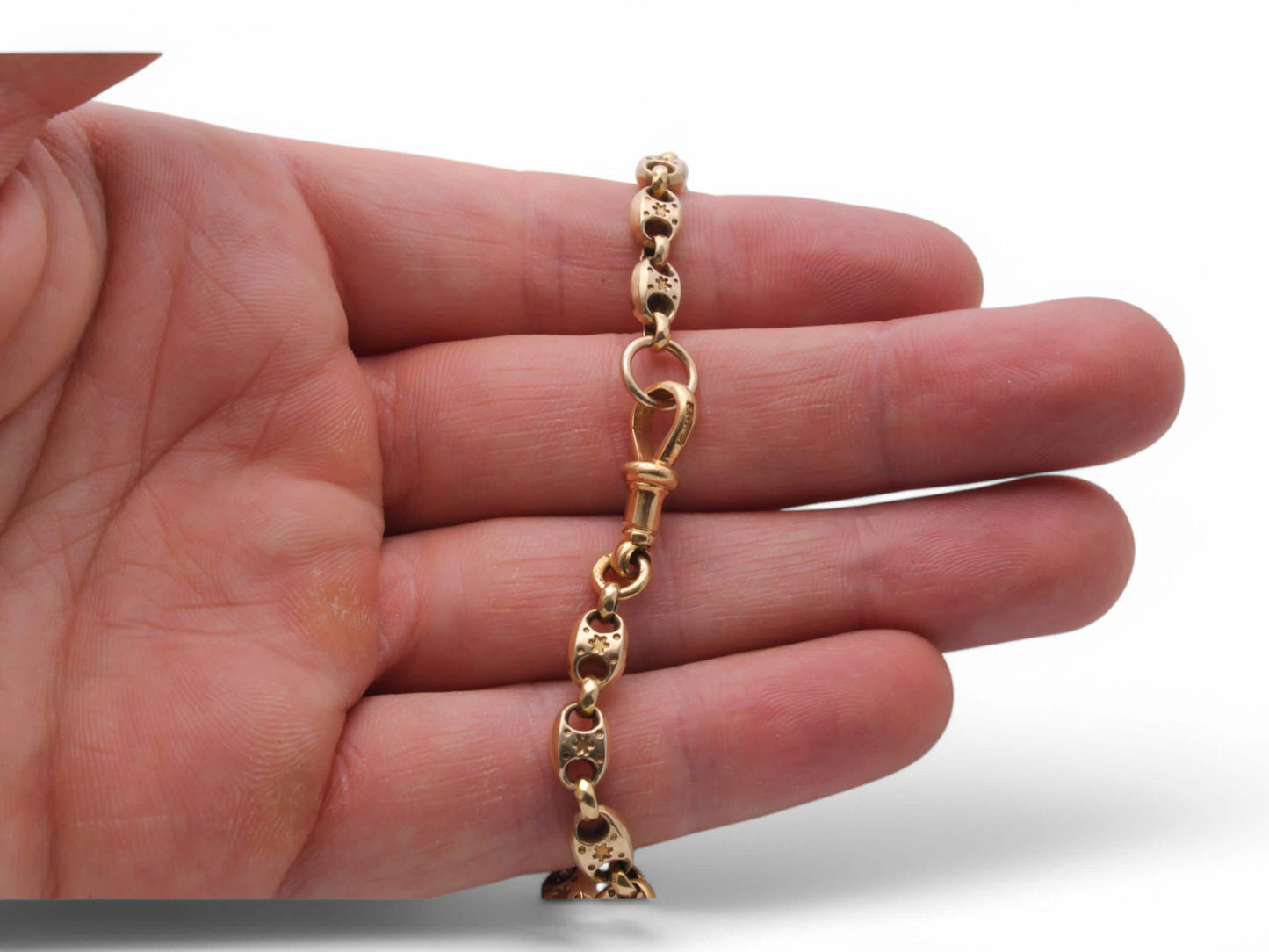 Antique 18ct Gold Fancy Star Link Bracelet, 11.3g