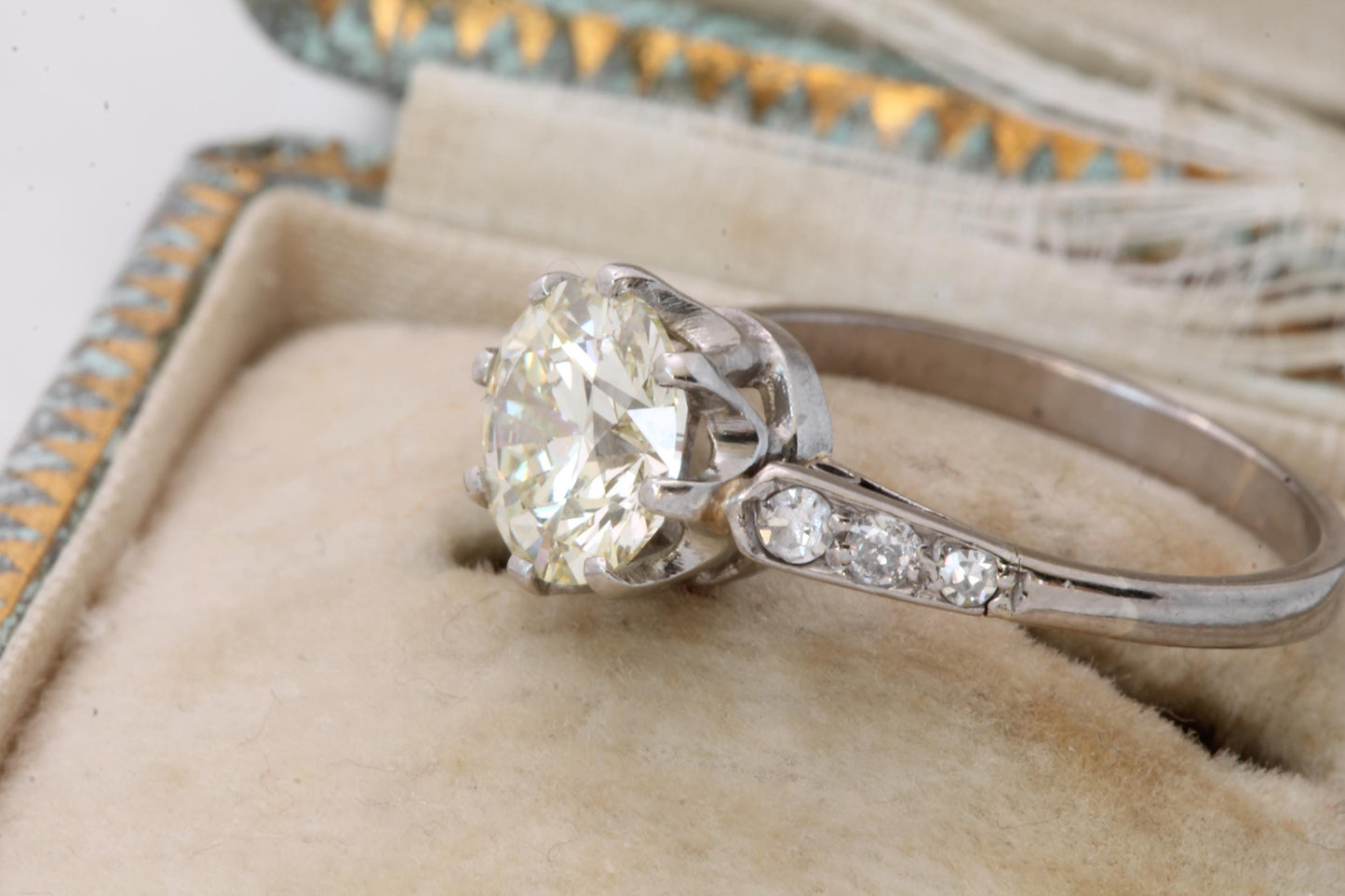 Antique Art Deco Platinum 1.5ct Diamond Ring GIA Certified