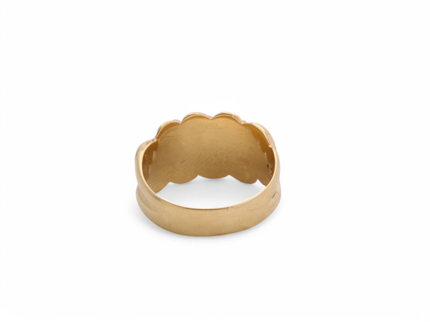 Antique 9ct Yellow Gold Floral Motif Keeper Ring, 1913