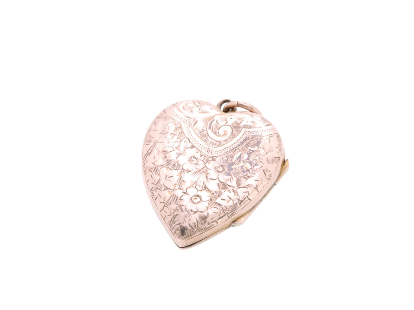 Antique 9ct Gold Forget Me Not Heart Locket