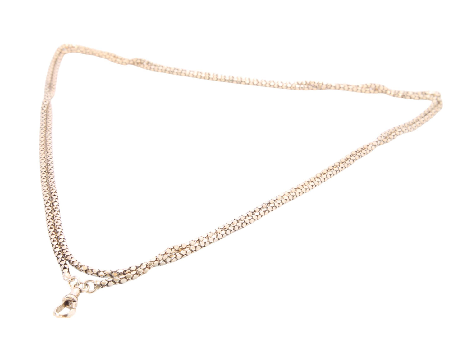 Antique 9ct Rolled Gold Snake Link Long Guard, 55"