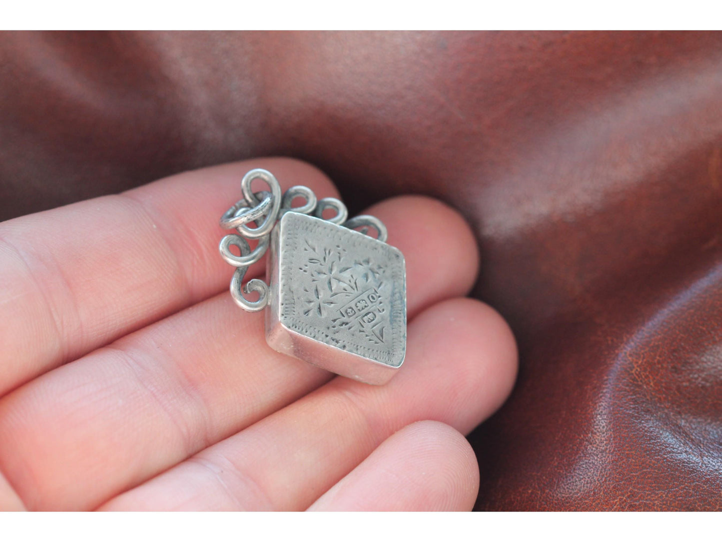 Antique Sterling Silver Lozenge Shaped Compass, 1913