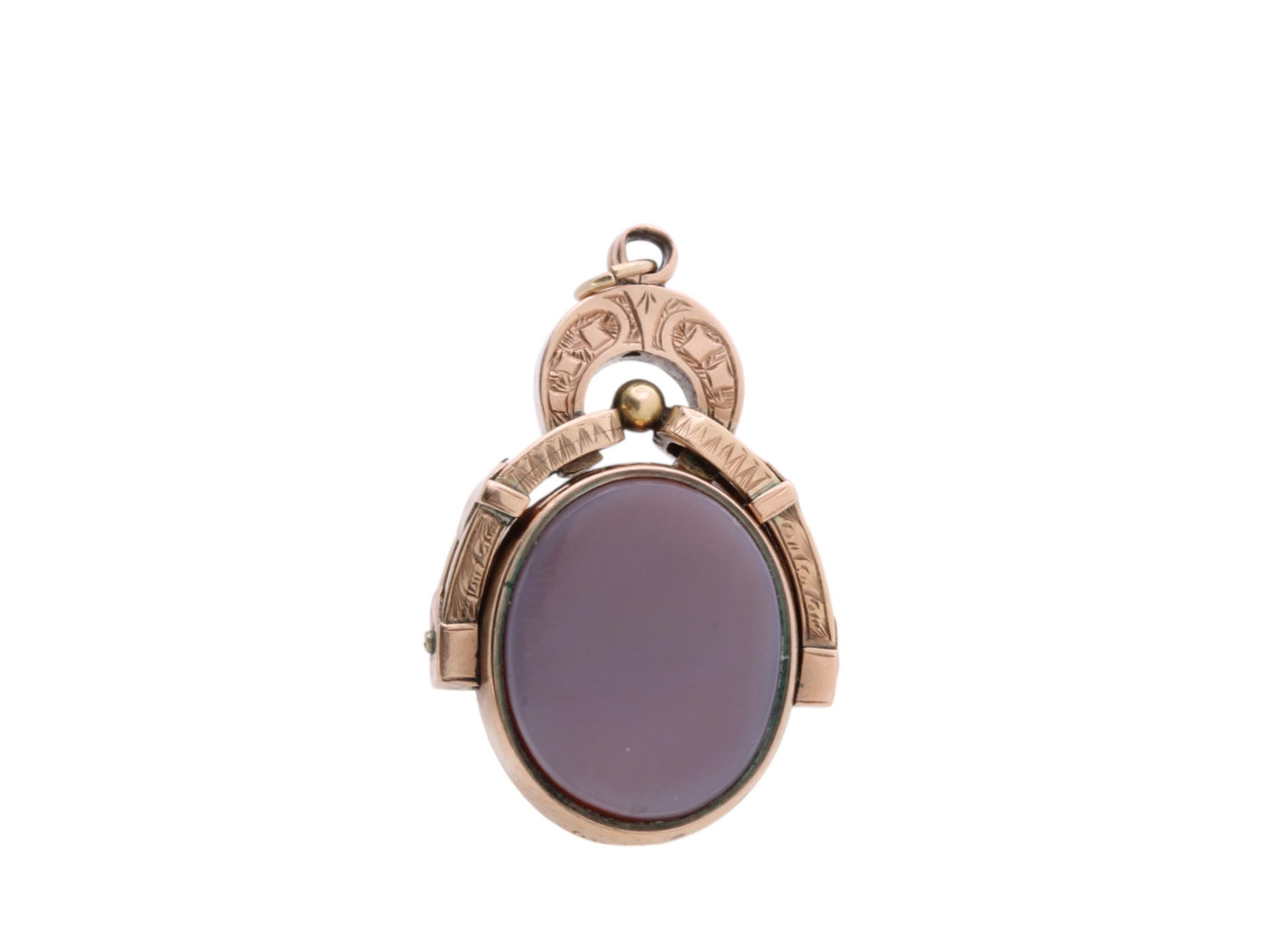 Antique 10ct Gold Lucky Horseshoe Sardonyx Spinner Pendant