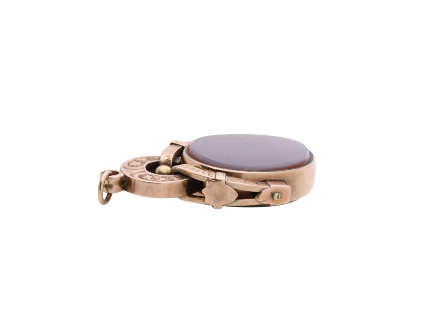 Antique-10ct-Gold-Lucky-Horseshoe-Sardonyx-Spinner-Pendant