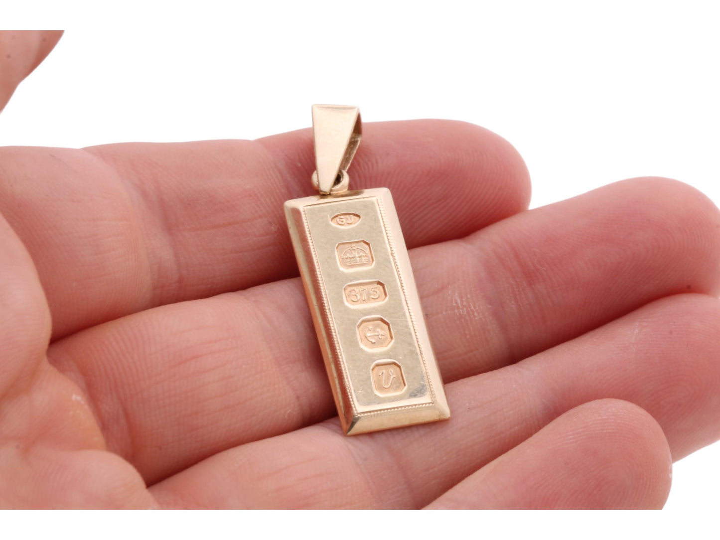 Antique-9ct-Gold-Ingot-Pendant,-1995