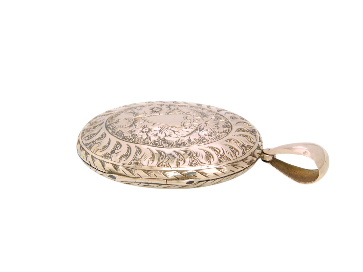 Antique 9ct Gold Chased Forget Me Not Locket