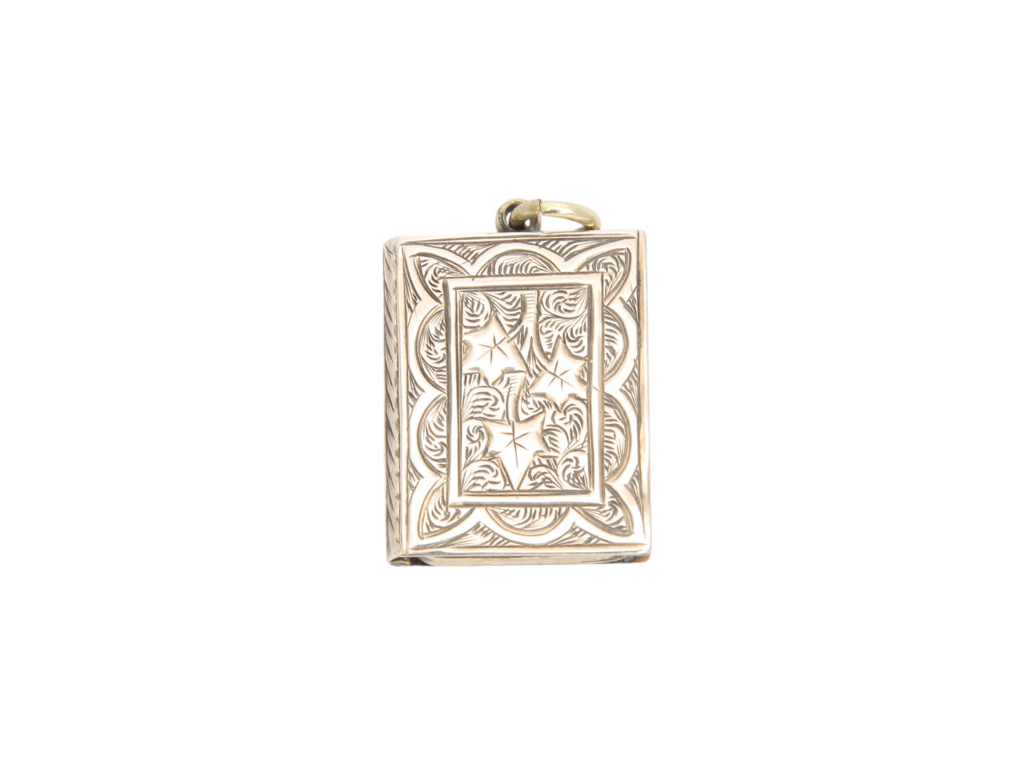 Antique 9ct Gold Ivy, Forget Me Not Book Locket