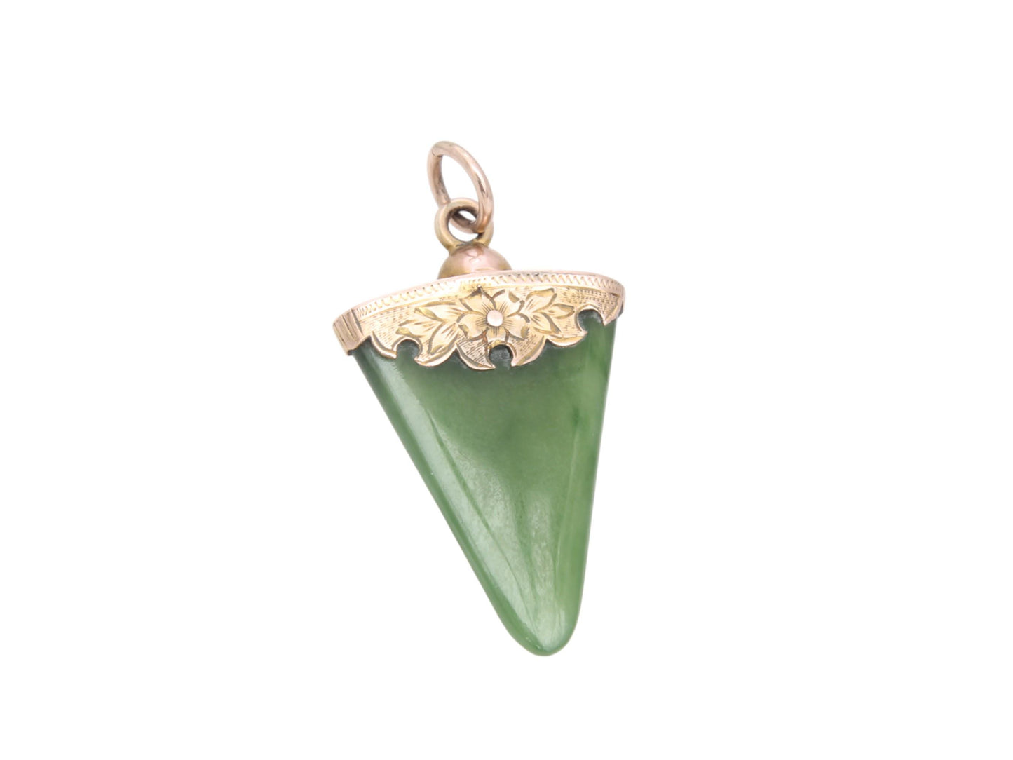 Antique 9ct Gold New Zealand Nephrite Pendant